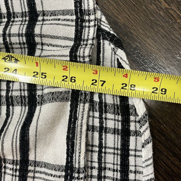 Anthropologie Women's Blouse Size 10 Black Plaid Tunic Button Down Wool Blend - Picture 9 of 10